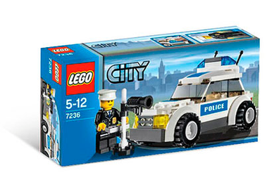 LEGO Set-Police Car - Blue Sticker Version-Town / City / Police-7236-1-B-Creative Brick Builders